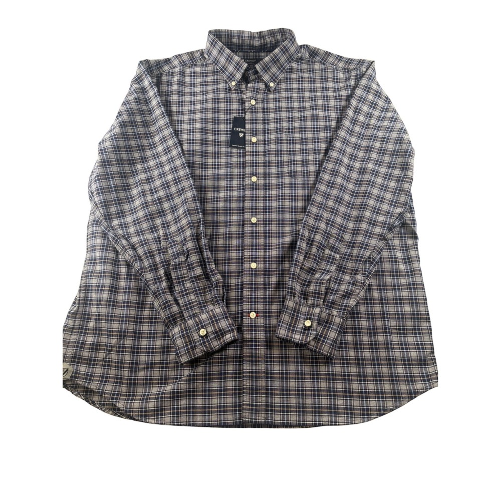 Cremieux Classics Mens XL Blue Brown Plaid Long Sleeve Button Down Shirt NEW